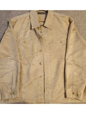 Axist Suede Shirt Jacket in Light Beige